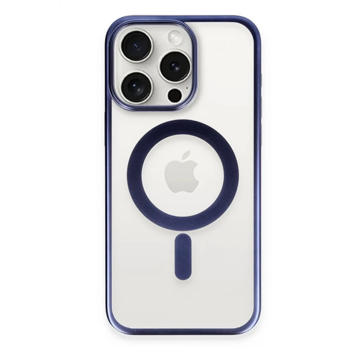 Newface Apple iPhone 15 Pro Max Kılıf Erozi Magsafe Kapak - Lacivert