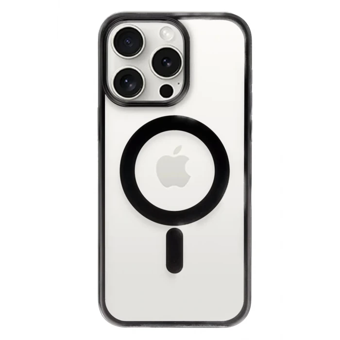 Newface Apple iPhone 15 Pro Max Kılıf Erozi Magsafe Kapak - Siyah