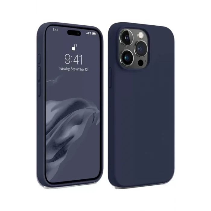 Newface Apple iPhone 15 Pro Max Kılıf First Silikon - Lacivert