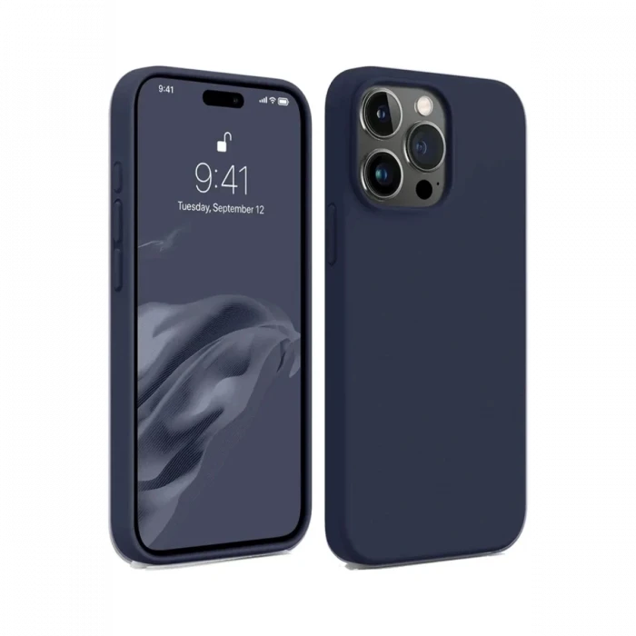 Newface Apple iPhone 15 Pro Max Kılıf First Silikon - Lacivert