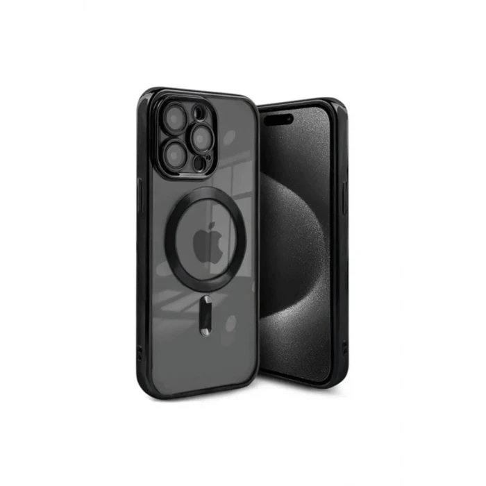 Newface Apple iPhone 15 Pro Max Kılıf Kross Magneticsafe Kapak - Siyah