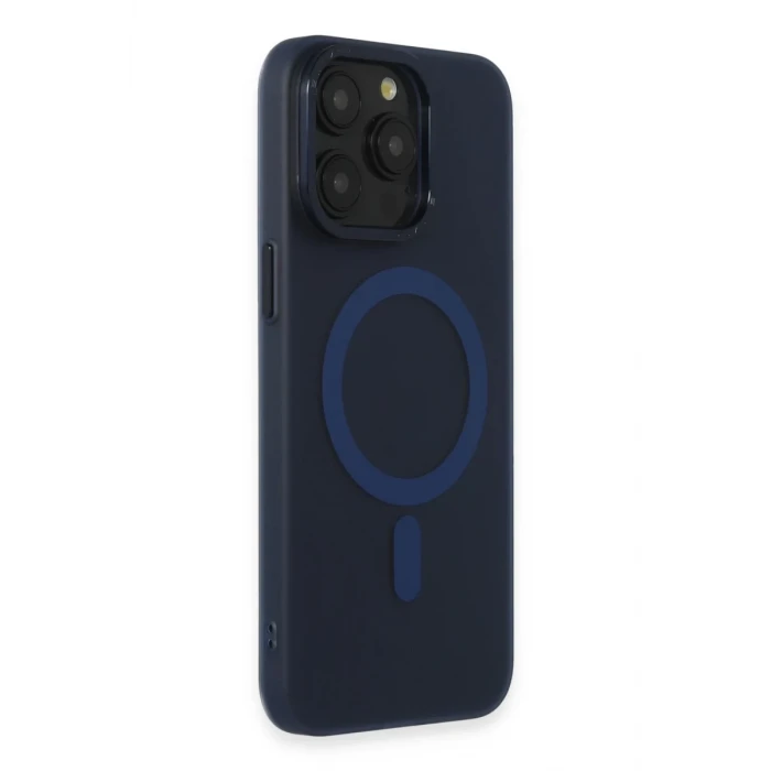 Newface Apple iPhone 15 Pro Max Kılıf Lodos Magneticsafe Mat Kapak - Mavi