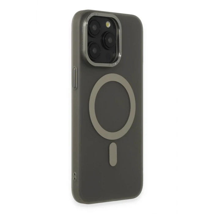Newface Apple iPhone 15 Pro Max Kılıf Lodos Magneticsafe Mat Kapak - Titan Gri