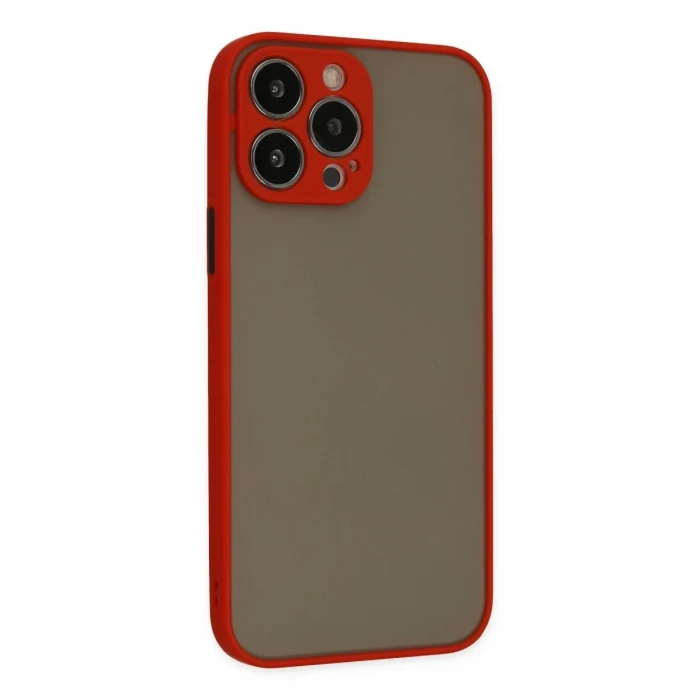 Newface Apple iPhone 15 Pro Max Kılıf Montreal Silikon Kapak - Kırmızı
