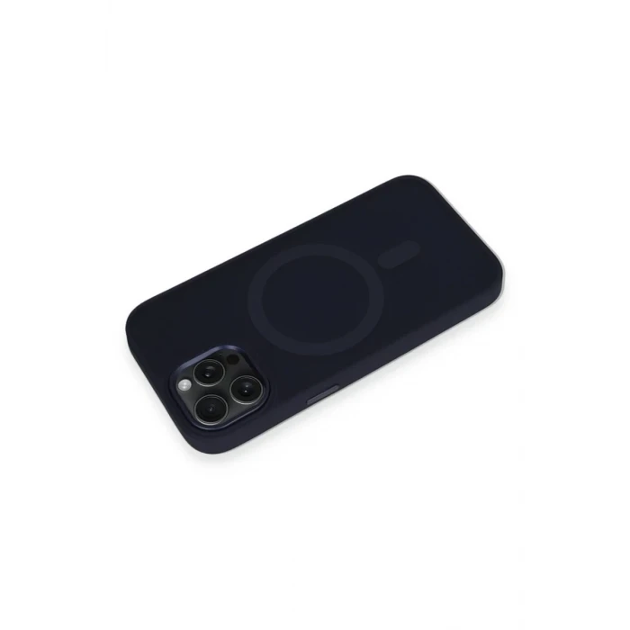 Newface Apple iPhone 15 Pro Max Kılıf Oslo Magsafe Kapak - Lacivert