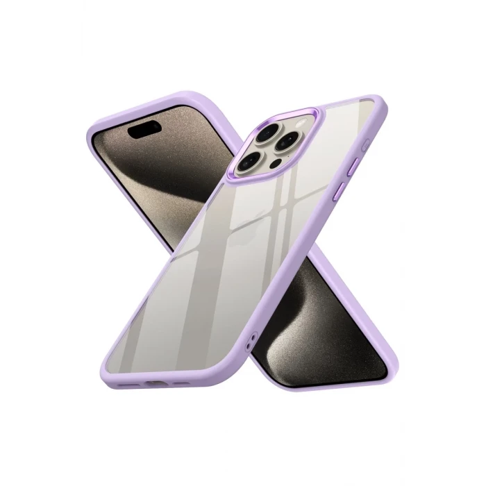 Newface Apple iPhone 15 Pro Max Kılıf Power Silikon - Lila