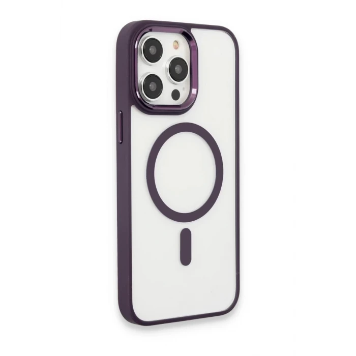 Newface Apple iPhone 15 Pro Max Kılıf Room Magneticsafe Silikon - Derin Mor