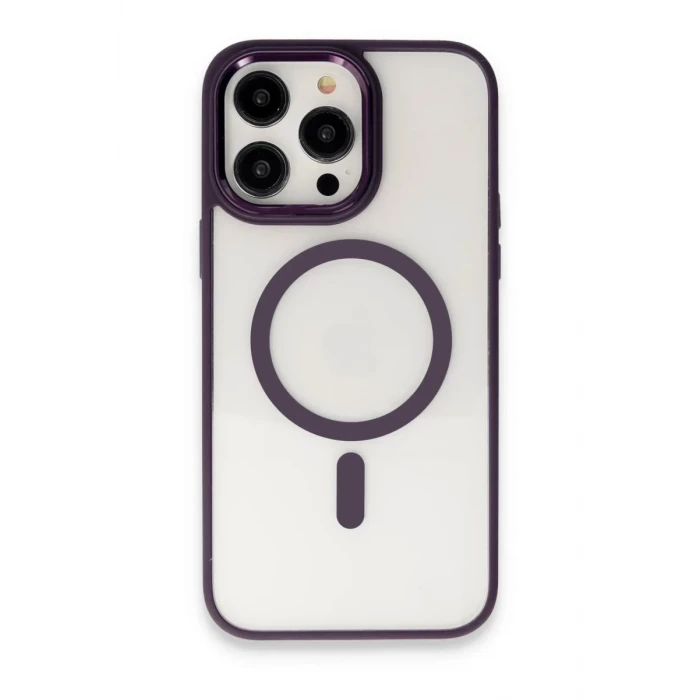Newface Apple iPhone 15 Pro Max Kılıf Room Magneticsafe Silikon - Derin Mor