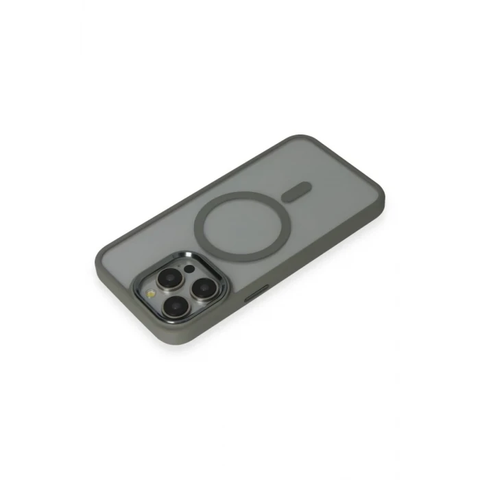 Newface Apple iPhone 15 Pro Max Kılıf Room Magneticsafe Silikon - Gri