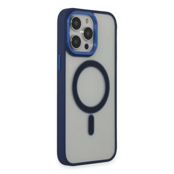Newface Apple iPhone 15 Pro Max Kılıf Room Magneticsafe Silikon - Lacivert