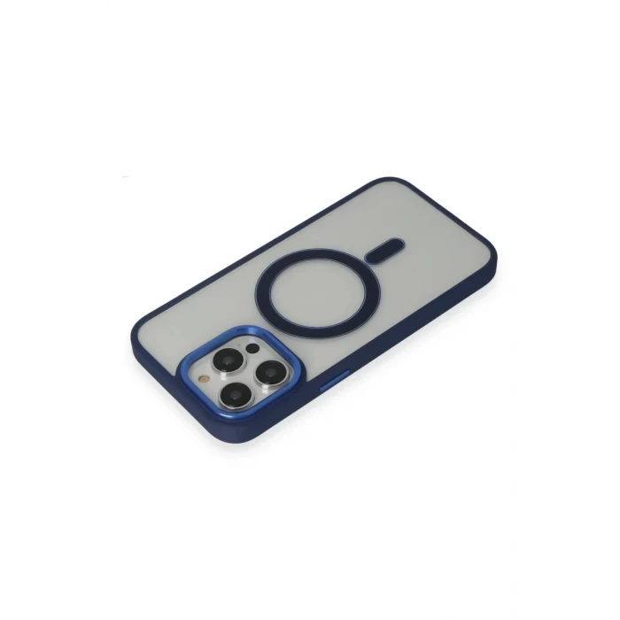 Newface Apple iPhone 15 Pro Max Kılıf Room Magneticsafe Silikon - Lacivert