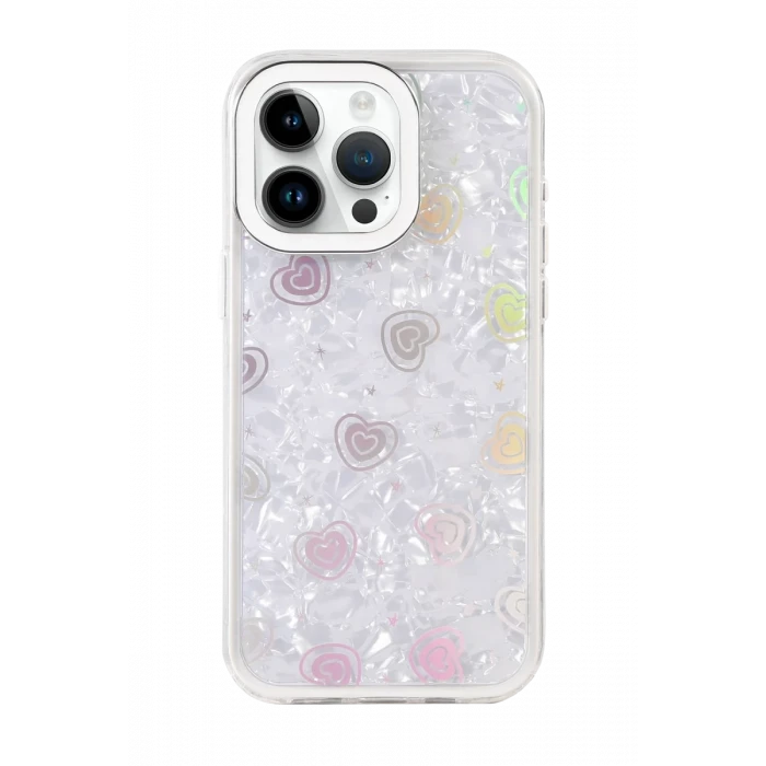 Newface Apple iPhone 15 Pro Max Lumi Desenli Kapak - Beyaz