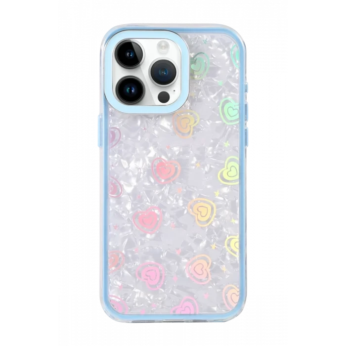 Newface Apple iPhone 15 Pro Max Lumi Desenli Kapak - Mavi