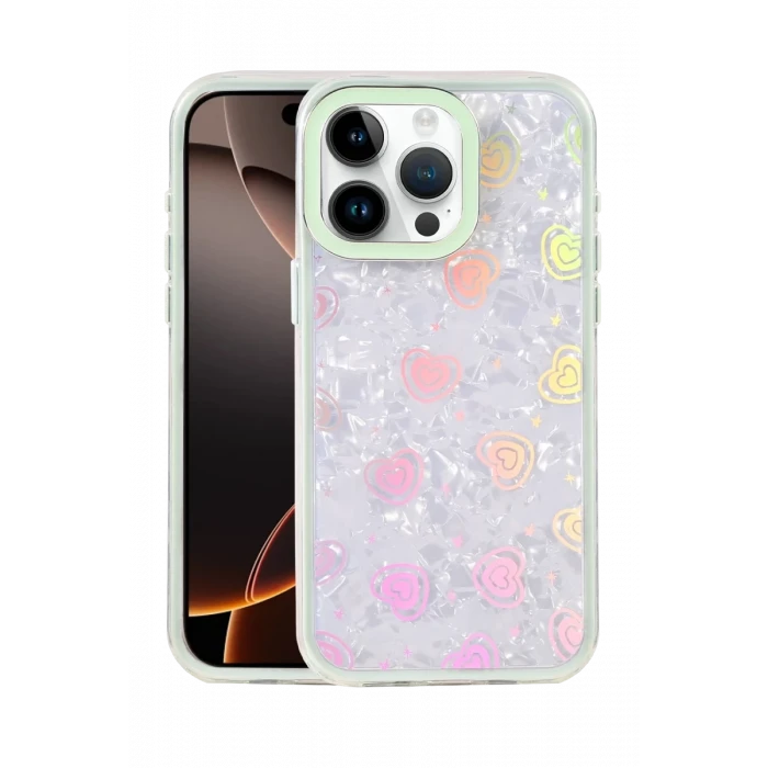 Newface Apple iPhone 15 Pro Max Lumi Desenli Kapak - Yeşil