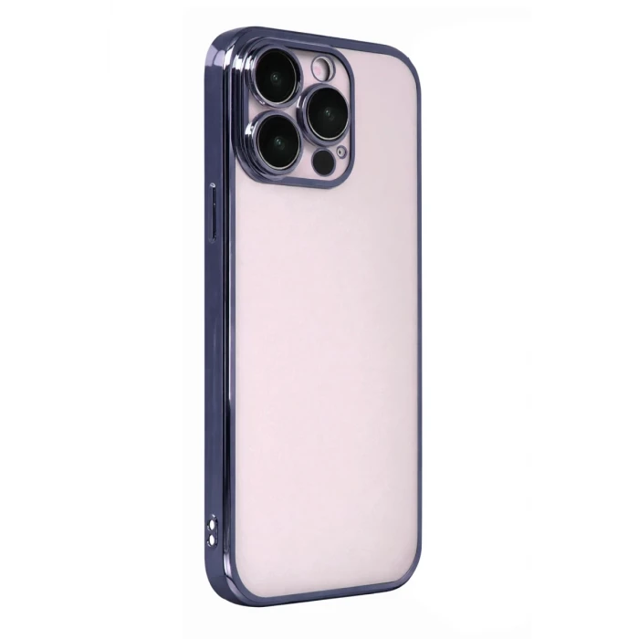 Newface Apple iPhone 15 Pro Max Razer Lensli Silikon - Lacivert
