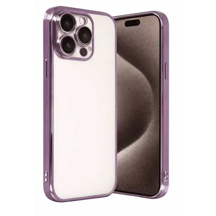 Newface Apple iPhone 15 Pro Max Razer Lensli Silikon - Mor