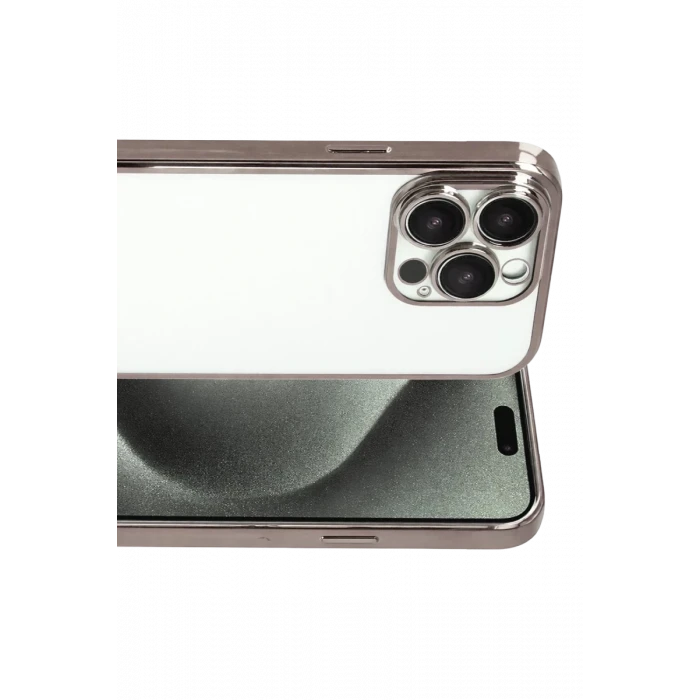 Newface Apple iPhone 15 Pro Max Razer Lensli Silikon - Titan Gri