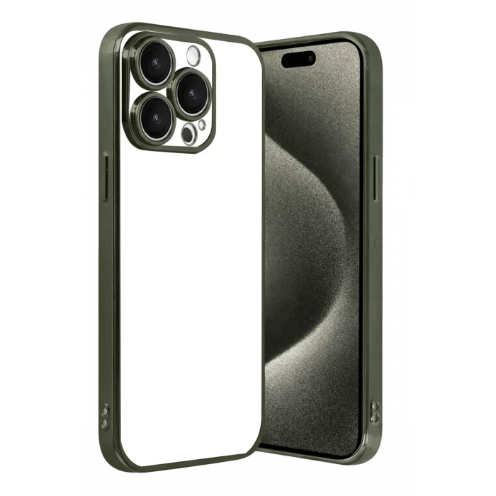 Newface Apple iPhone 15 Pro Max Razer Lensli Silikon - Yeşil