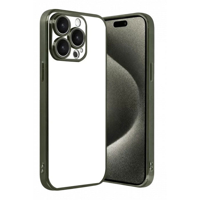 Newface Apple iPhone 15 Pro Max Razer Lensli Silikon - Yeşil