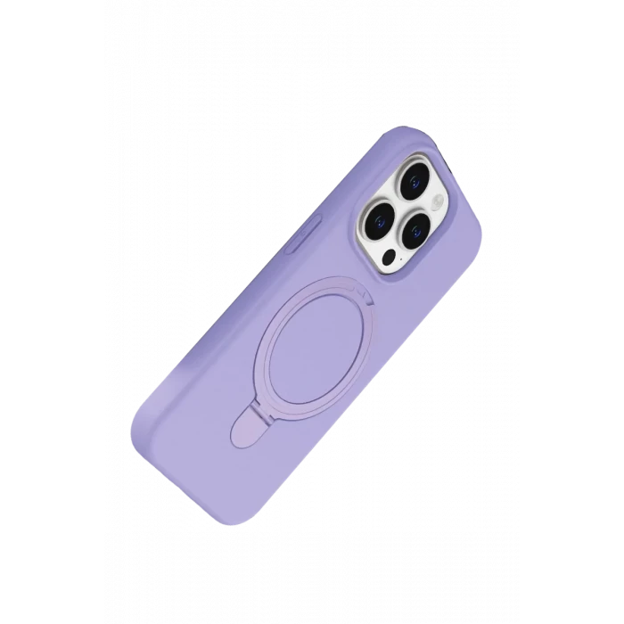 Newface Apple iPhone 15 Pro Max Regal Magsafe Standlı Kapak - Lila