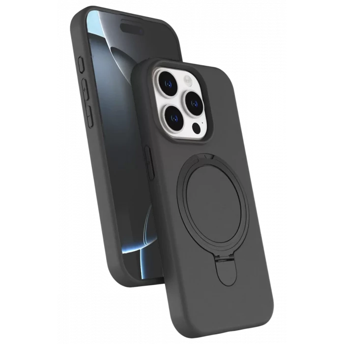 Newface Apple iPhone 15 Pro Max Regal Magsafe Standlı Kapak - Titan Gri