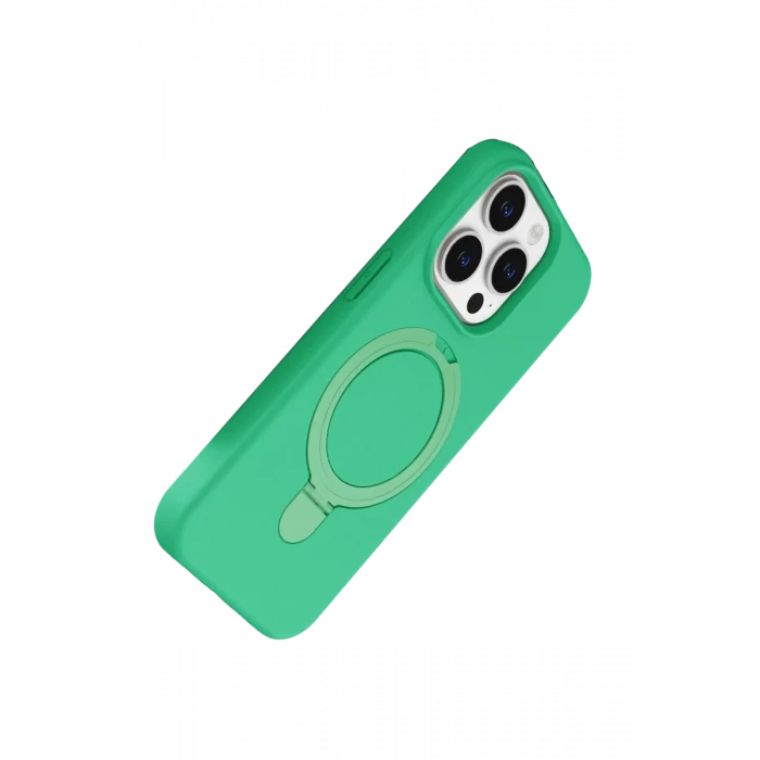 Newface Apple iPhone 15 Pro Max Regal Magsafe Standlı Kapak - Yeşil
