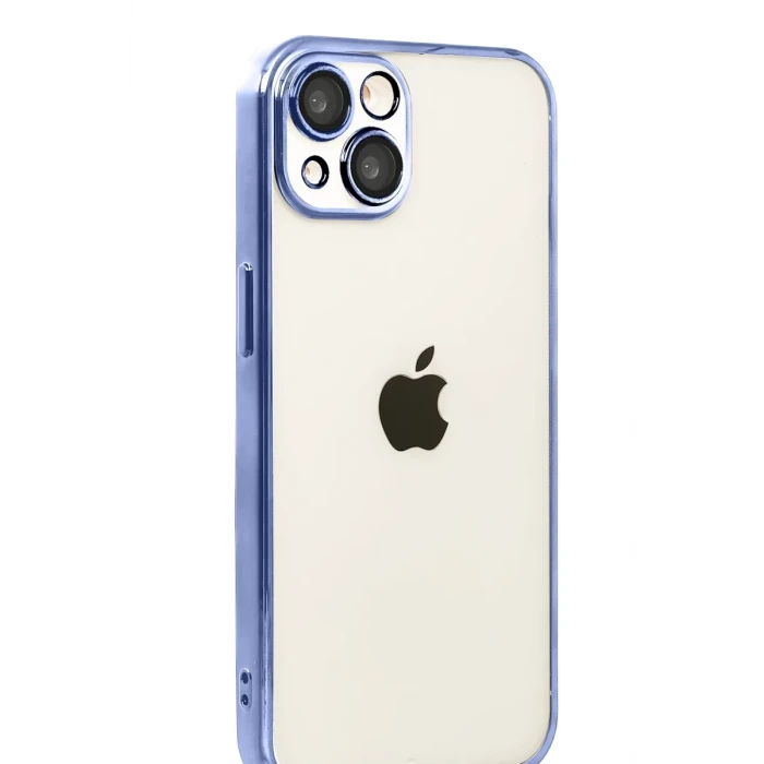 Newface Apple iPhone 15 Razer Lensli Silikon - Açık Mavi
