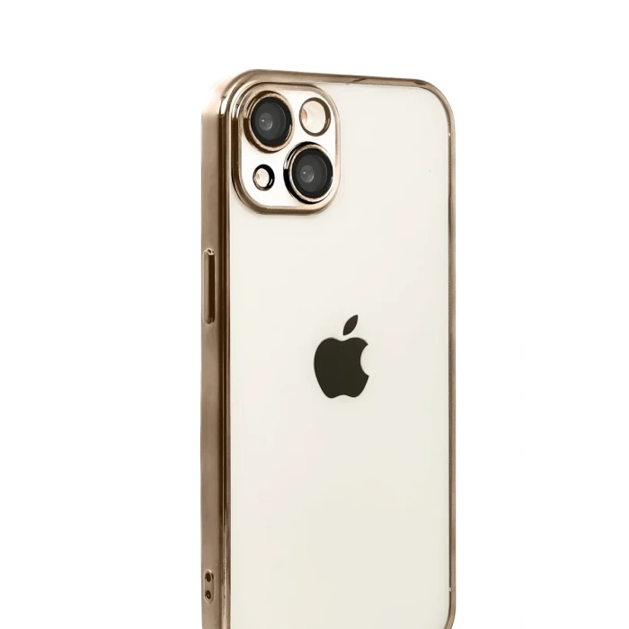 Newface Apple iPhone 15 Razer Lensli Silikon - Çöl Titanyum