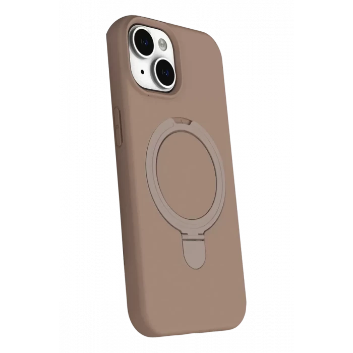 Newface Apple iPhone 15 Regal Magsafe Standlı Kapak - Çöl Titanyum