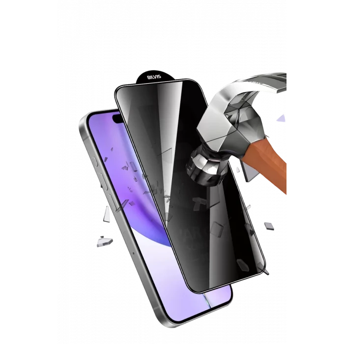 Newface Apple iPhone 16 5D Privacy Diamond Hayalet Cam Ekran Koruyucu