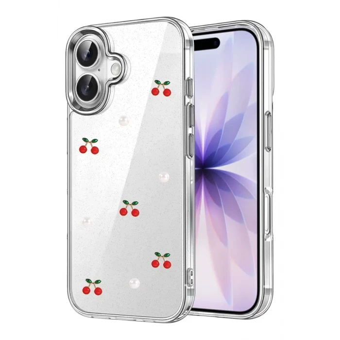Newface Apple iPhone 16 Fiyonk Desenli Kapak - Desen 9