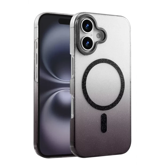 Newface Apple iPhone 16 Glossy Magsafe Kapak - Siyah