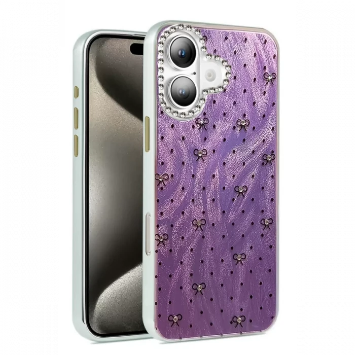 Newface Apple iPhone 16 Kılıf Blade Aynalı Desenli Kapak - Desen 2