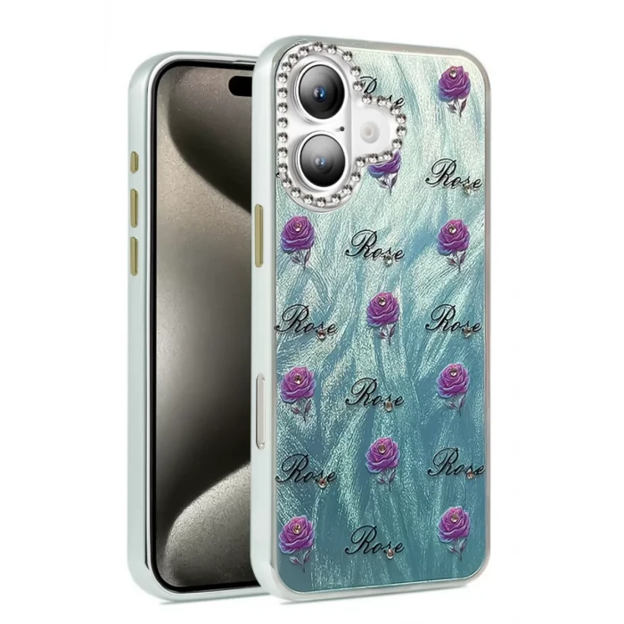 Newface Apple iPhone 16 Kılıf Blade Aynalı Desenli Kapak - Desen 9