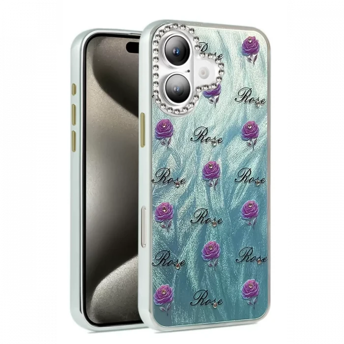 Newface Apple iPhone 16 Kılıf Blade Aynalı Desenli Kapak - Desen 9
