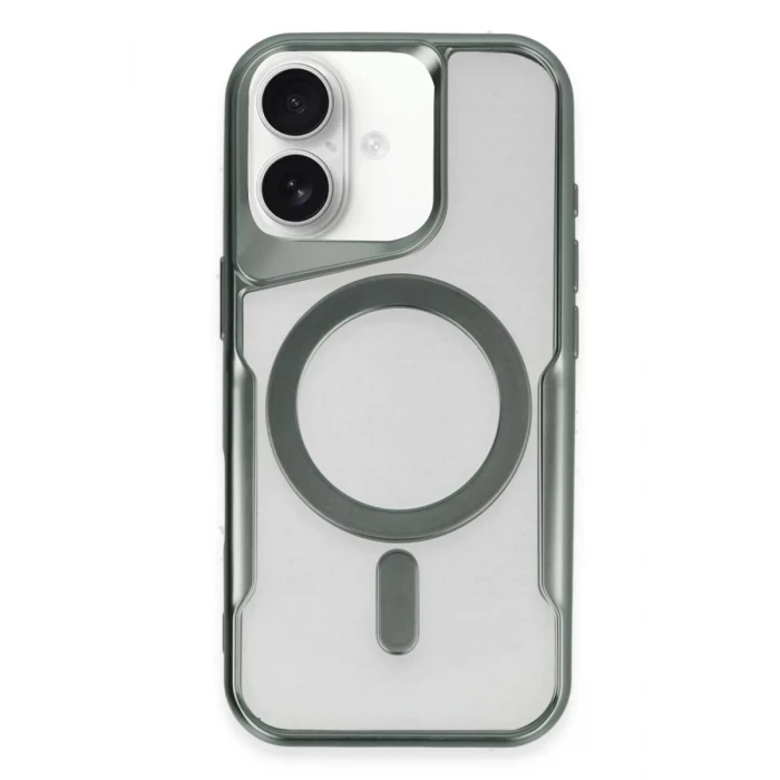 Newface Apple iPhone 16 Kılıf Boyi Magsafe Silikon Kapak - Yeşil