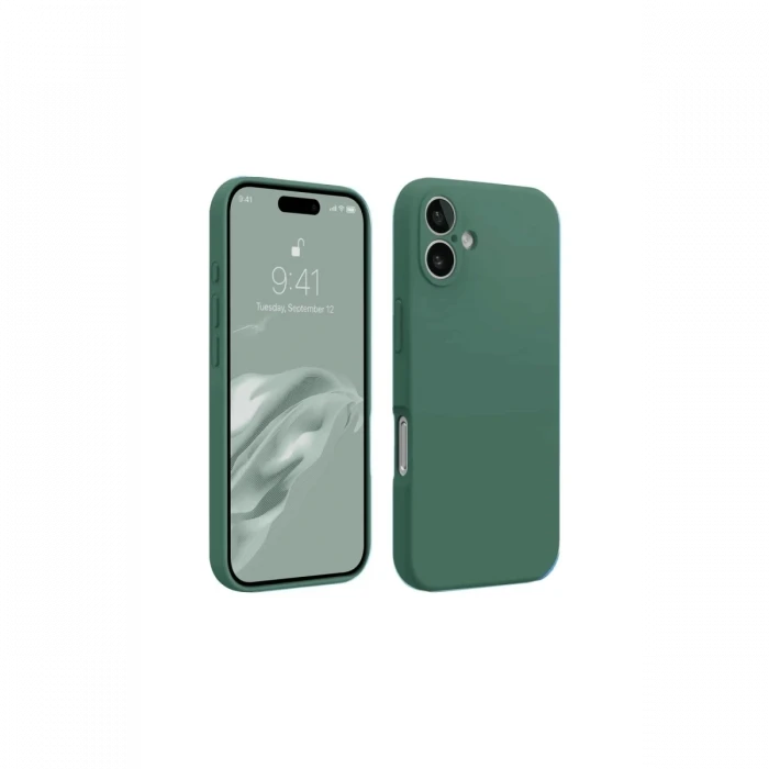 Newface Apple iPhone 16 Kılıf First Silikon - Koyu Yeşil