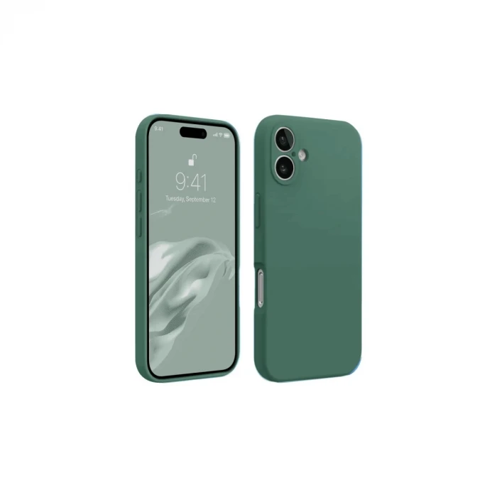 Newface Apple iPhone 16 Kılıf First Silikon - Koyu Yeşil