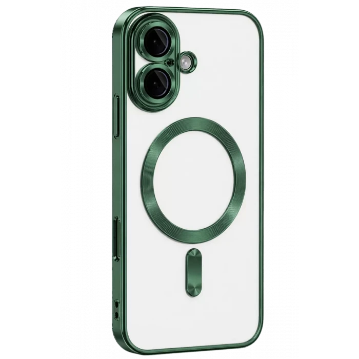 Newface Apple iPhone 16 Kılıf Kross Magneticsafe Kapak - Koyu Yeşil