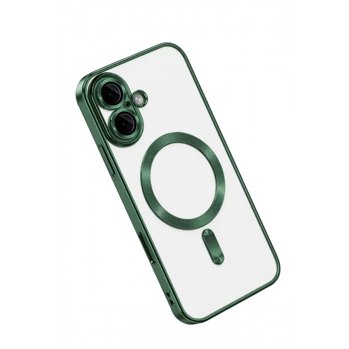 Newface Apple iPhone 16 Kılıf Kross Magneticsafe Kapak - Koyu Yeşil