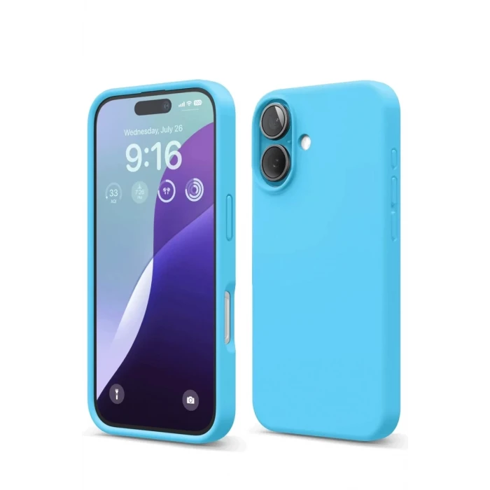 Newface Apple iPhone 16 Kılıf Nano içi Kadife Silikon - Mavi