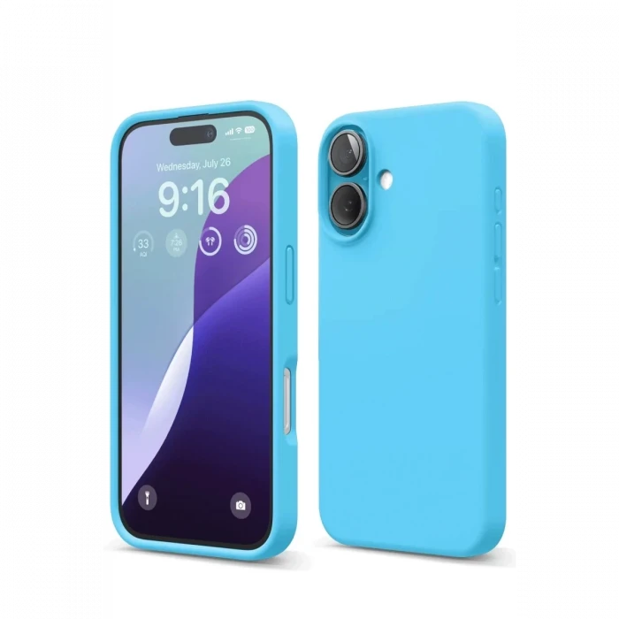Newface Apple iPhone 16 Kılıf Nano içi Kadife Silikon - Mavi