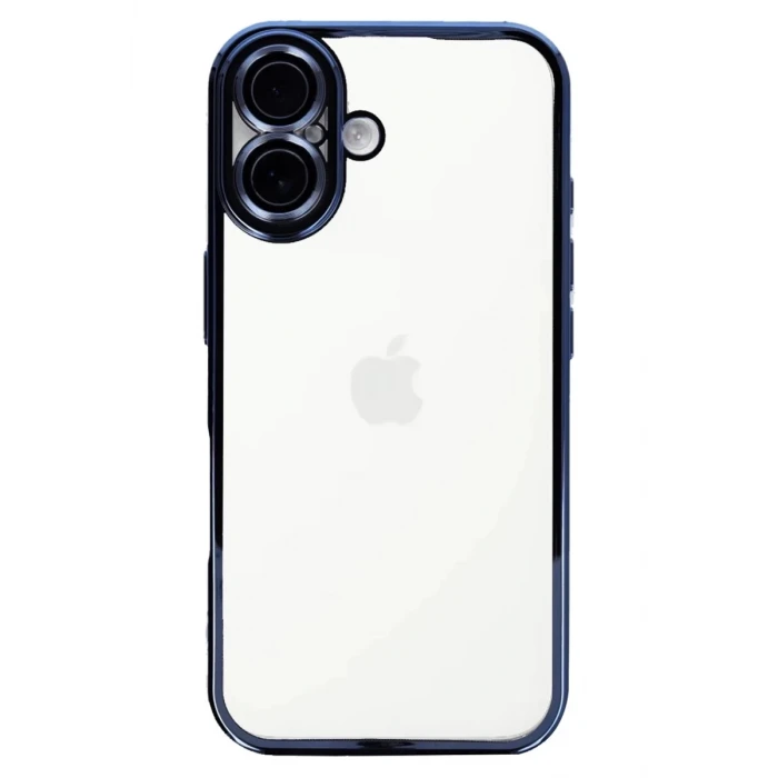 Newface Apple iPhone 16 Kılıf Razer Lensli Silikon - Açık Mavi