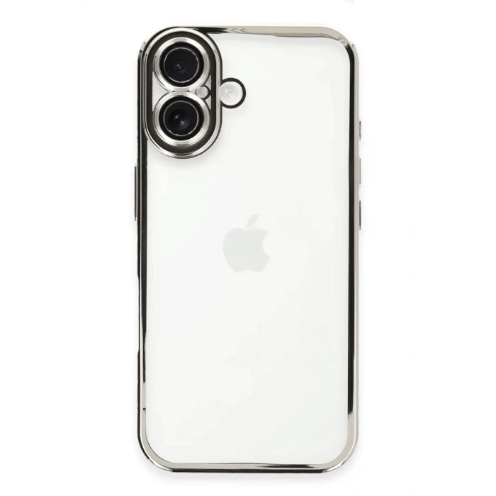 Newface Apple iPhone 16 Kılıf Razer Lensli Silikon - Gümüş
