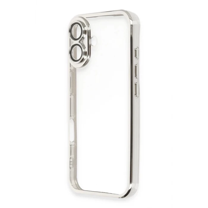 Newface Apple iPhone 16 Kılıf Razer Lensli Silikon - Gümüş