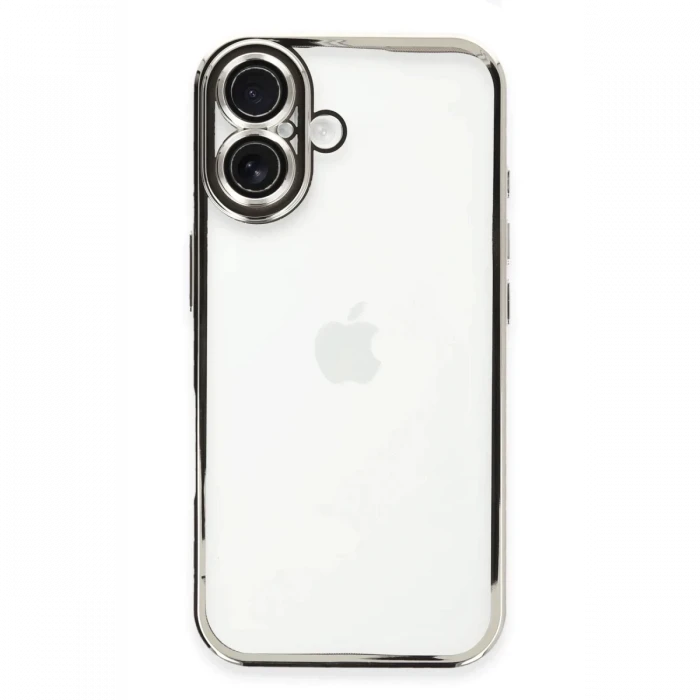 Newface Apple iPhone 16 Kılıf Razer Lensli Silikon - Gümüş