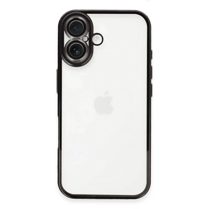 Newface Apple iPhone 16 Kılıf Razer Lensli Silikon - Siyah