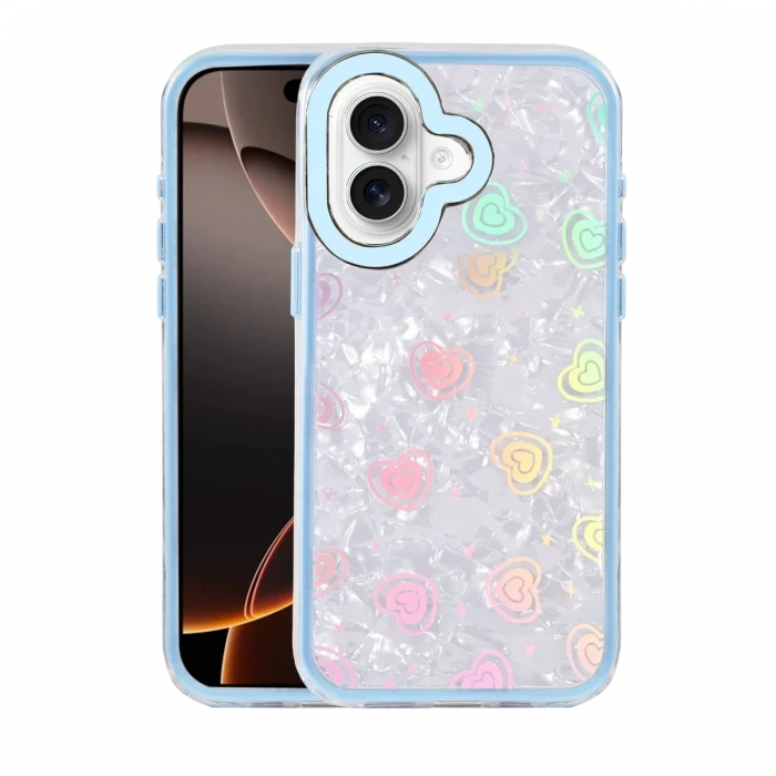 Newface Apple iPhone 16 Lumi Desenli Kapak - Mavi