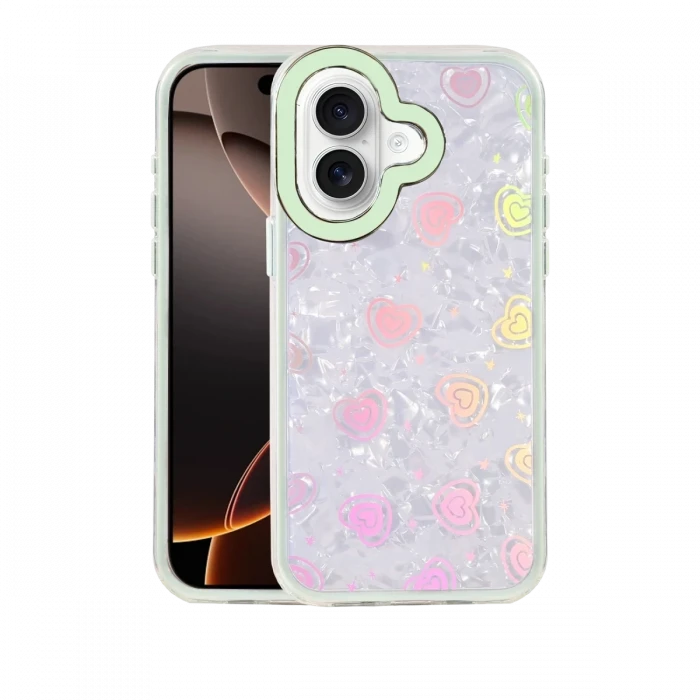 Newface Apple iPhone 16 Lumi Desenli Kapak - Yeşil
