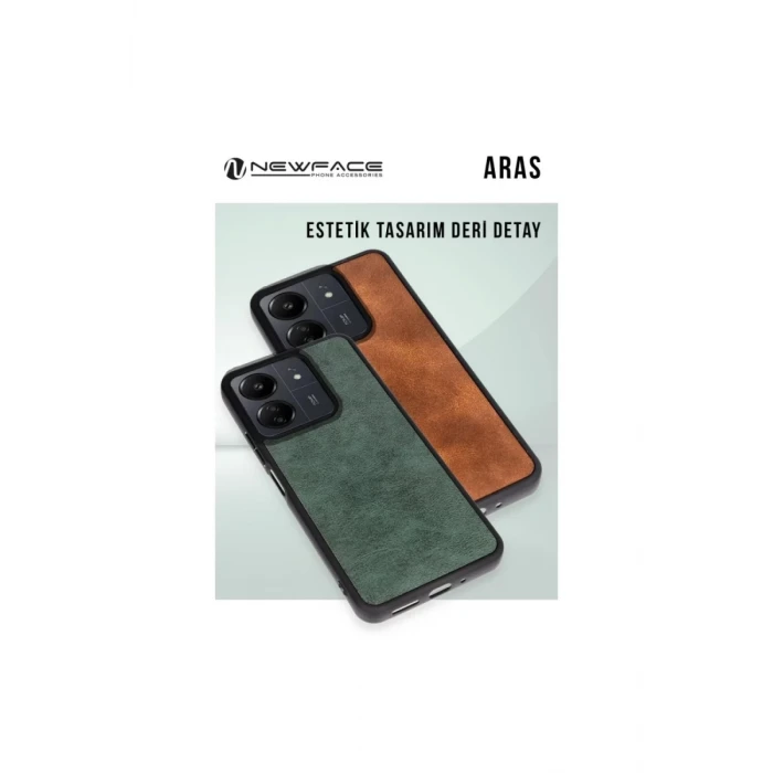 Newface Apple iPhone 16 Plus Kılıf Aras Deri Kapak - Kırmızı
